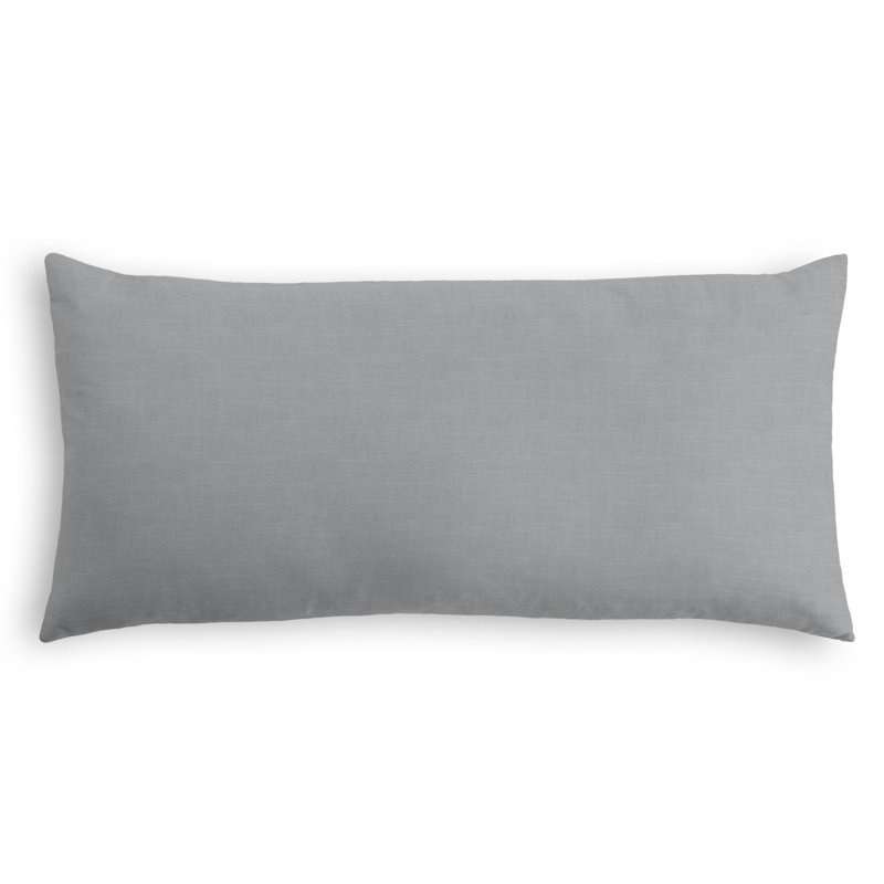 Reversible Throw Pillow, 12" x 24", True Gray