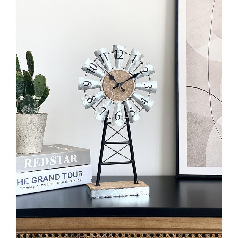 Electric Tabletop Clock in Silver