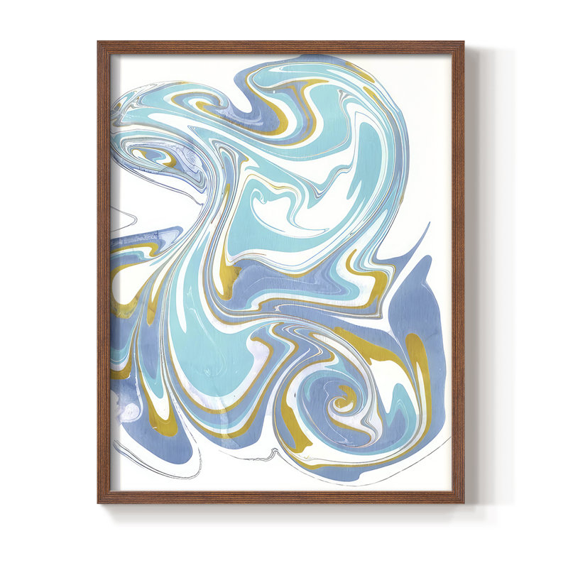 Galaxie VI, reproduction encadrée - bois massif, H 21 po x l 17 po, Noyer