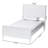 Baxton Studio Roni Modern White Wood Platform Bed With Scalloped Edges-285338337