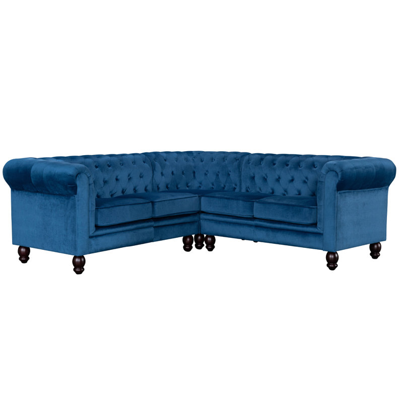 Veazey 213Cm Corner Sofa, Blue