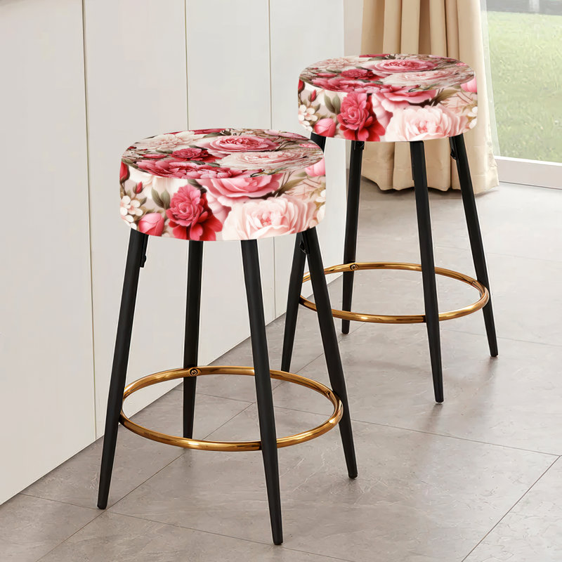 Ensemble de 2 tabourets de bar rétro avec motif victorien Grace