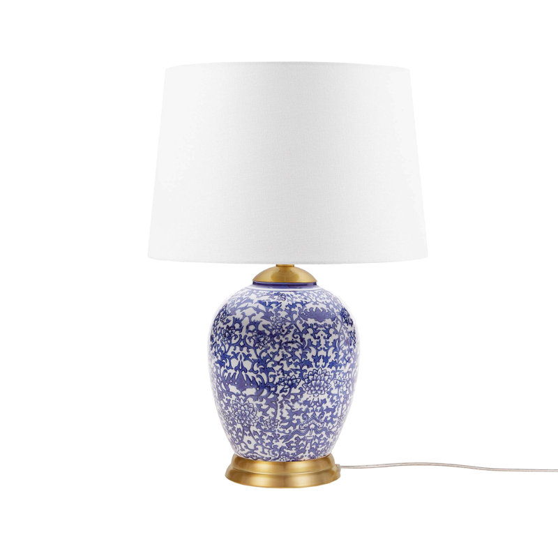 Lampe de table bleue en céramique