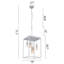 Lustre rectangulaire à 5 lumières avec accents en fer forgé Tamia