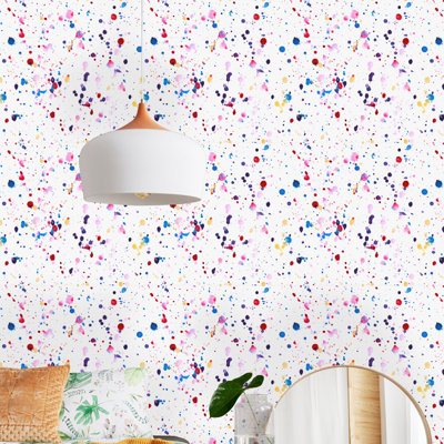 Rouleau de papier peint auto-adhésif Brush Stains