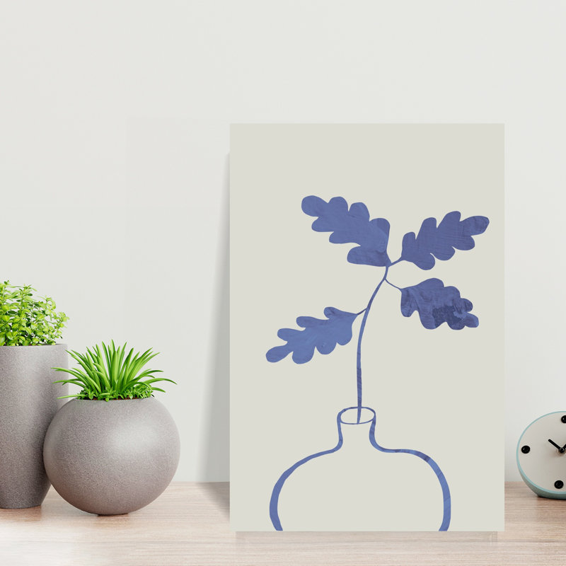 Art contemporain contemporain abstrait, H 18 po x l 12 po, Bleu