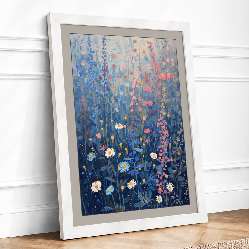 Wildflower Reverie Botanical - Framed Print, A1 - 84.1 x 59.4 cm, White