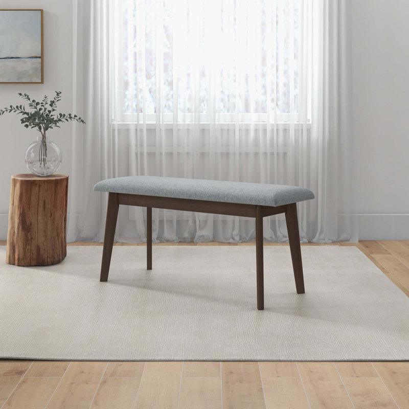 Polyester Blend Upholstered Bench, 18" x 47" W x 14" D