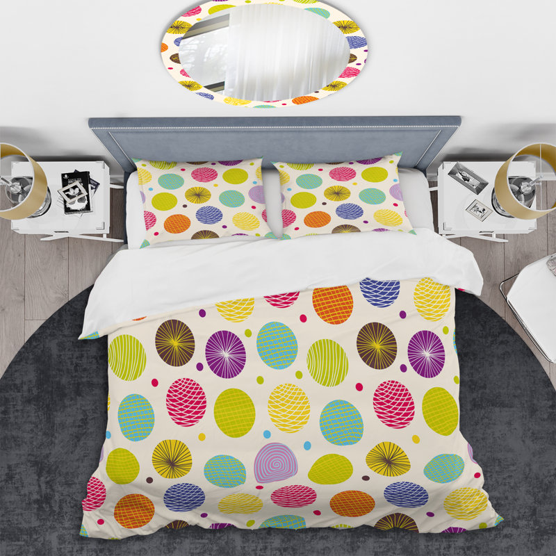 Ensemble de housse de couette en microfibre jaune / vert / bleu 3 pièces, Housse de couette pour très grand lit et 2 très