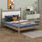 Platform Bed Frame, Solid Wood Bed Frame With Upholstered Headboard In Boucle And Slats Support, No Box Spring Needed-1028924094-1028924088