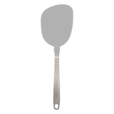 Tovolo Jumbo Nylon Flex Turner with Stainless Steel Handle for Large Pancakes and Burgers, Oyster Gray