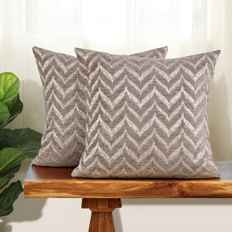 Arusha Chevron Pillow Cover, Light Brown
