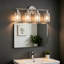 Luminaire de salle de bain 4 lumières avec abat-jour en verre transparent-345704874