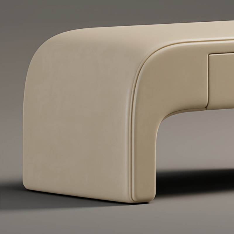 Simple Solid Wood End-of-Bed Bench, Off White