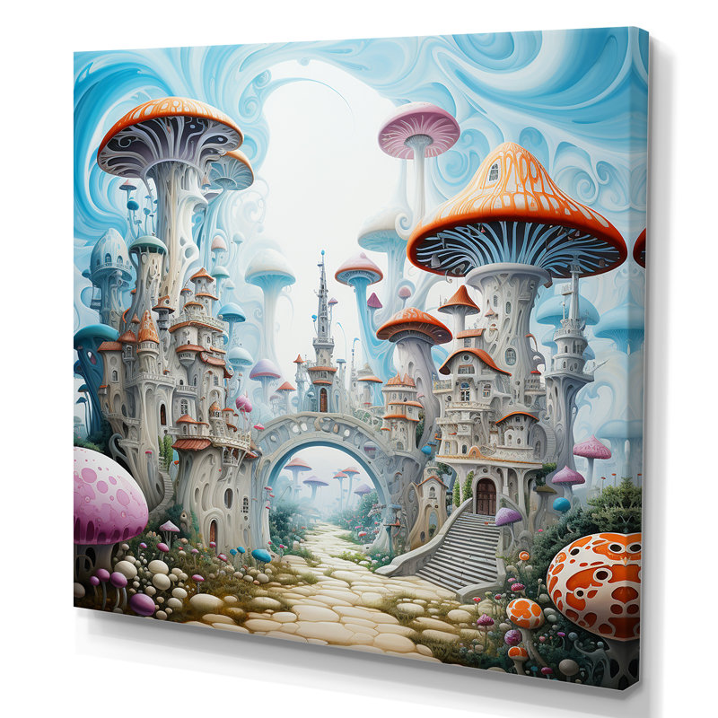Imaginaire de la ville fantaisiste I - Art mural fantastique et science-fiction, Toile tendue, 30" H x 30" W