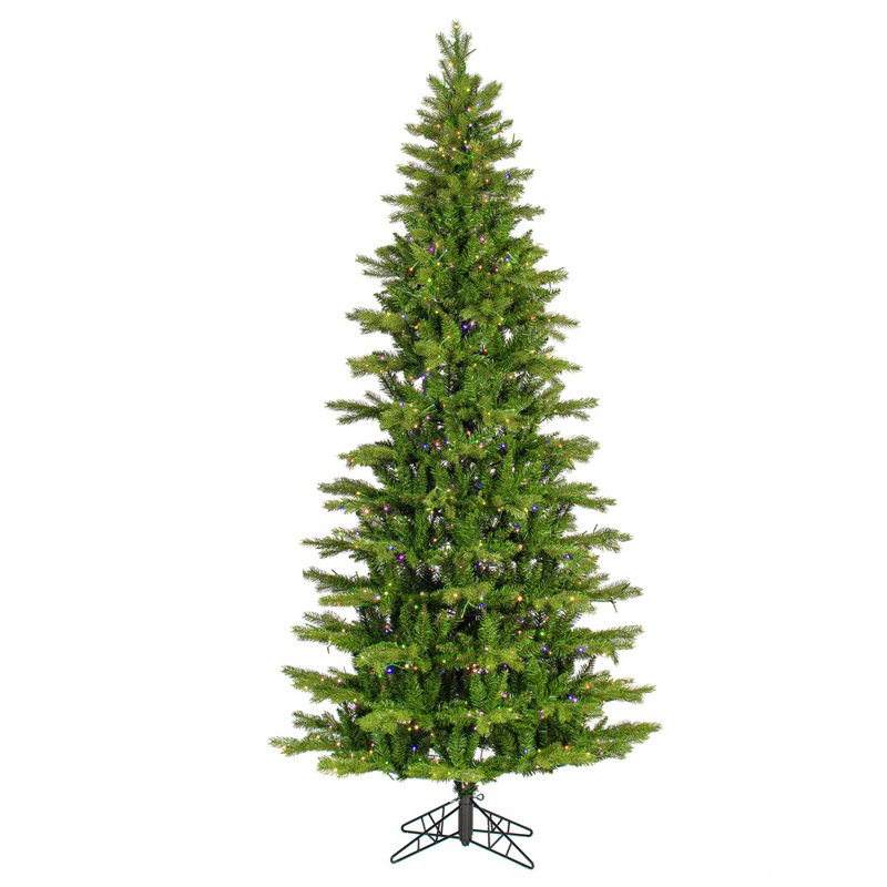 Vickerman Balsam Spruce Slim Artificial Christmas 6.5' H Lighted Artificial Pine Christmas Tree