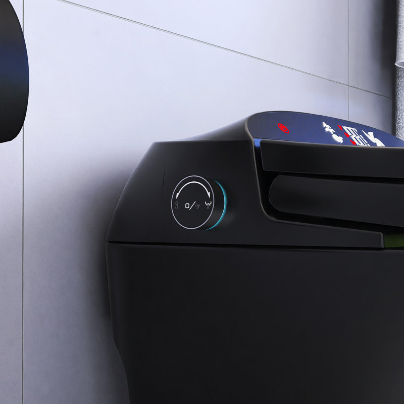 Toilette noire intelligente avec bouton de commande latéral