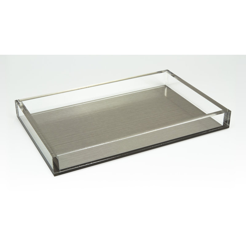 Decorative Tray, Silver, 1.25" H x 12" W x 7.75" D