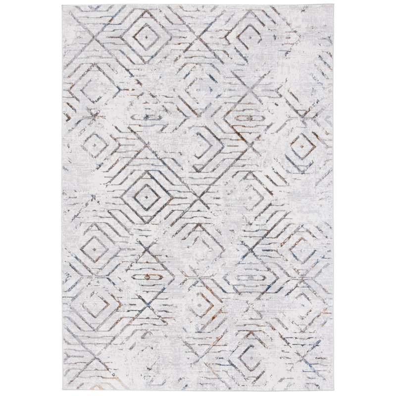 Tapis gris / ivoire Enya, Rectangle 8 pi x 10 pi