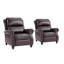 Fauteuil inclinable classique en similicuir de 34,6 po de largeur avec garniture cloutée (ensemble de 2)-313325258