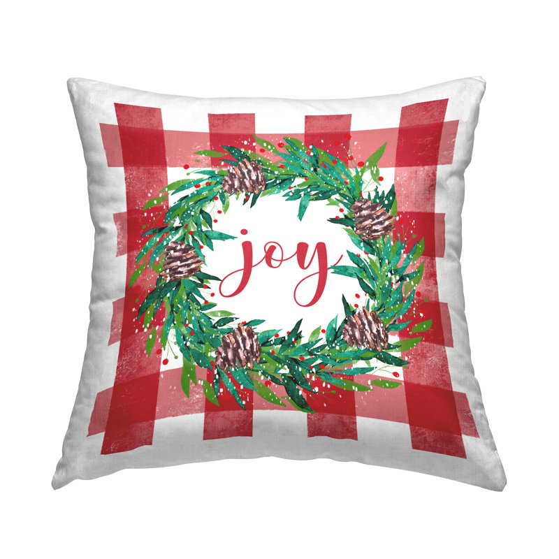 Conception de coussin décoratif Holiday Joy, par Elizabeth Tyndall