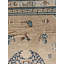 Antique Square Room Size Ivory and Blue Chinese Ningxia Rug