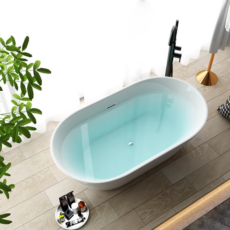 63'' x 29.5'' Soaking Acrylic Bathtub, White