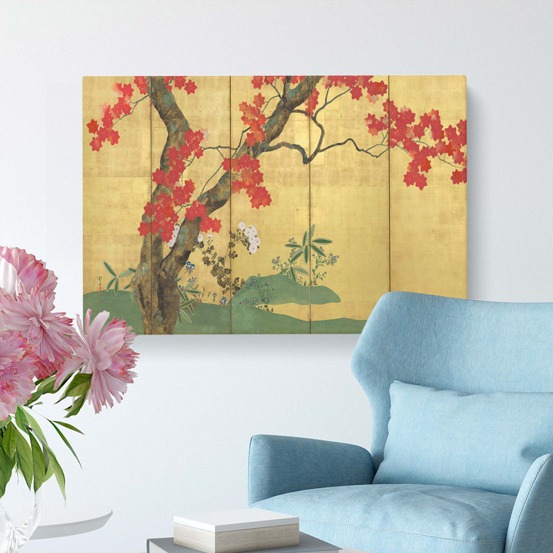 Cherry & Maple Trees Vol.2 by Sakai Hoitsu - Wrapped Canvas, 40cm H x 60cm W x 3cm D