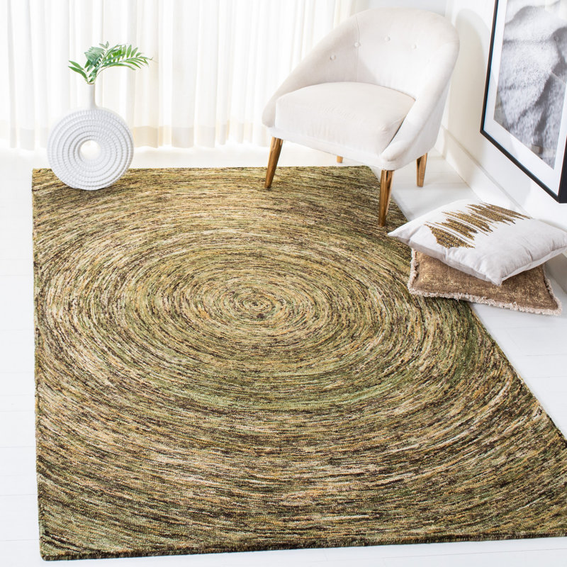 Tapis en laine touffeté à la main Nashua, Rectangle de 5 pi x 8 pi