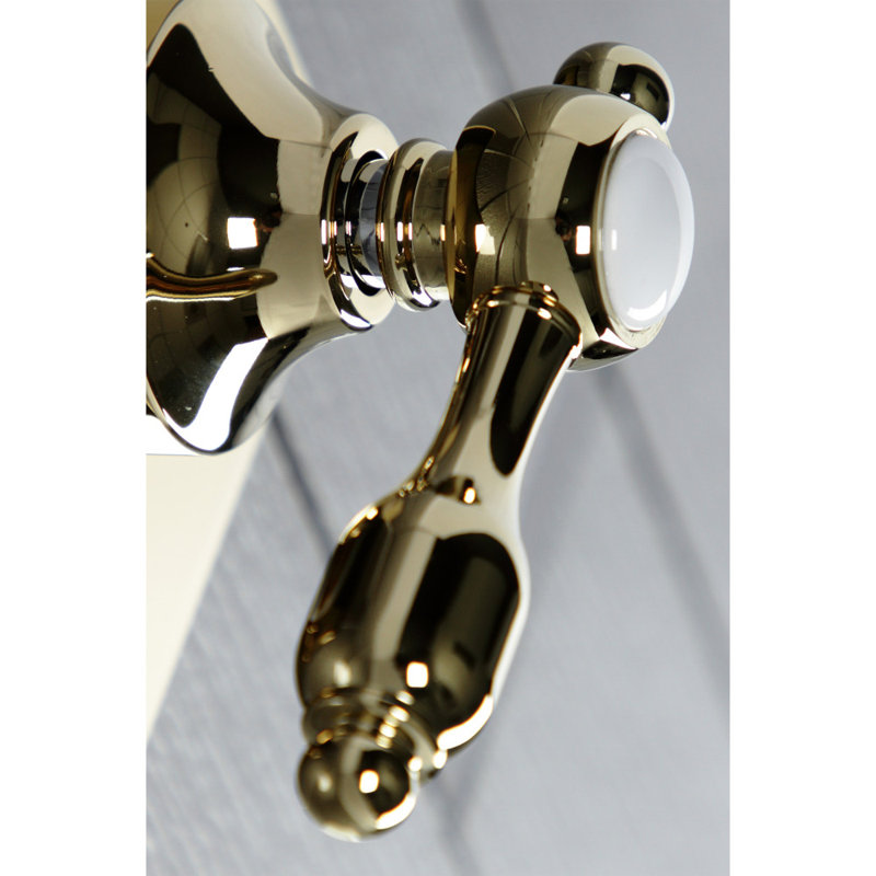 Kingston Brass Tudor Single-Handle Wall Mount Three-Way Diverter Valve with Trim Kit, Polished Brass