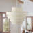6-Light 23.62inch Oversize Fabric Shade Pendant Light Fixture