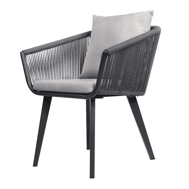 Chaise de patio d'extérieur 1 pièce, Gris clair