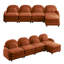 Teddy Fabric L-Shaped Cloud-like 4-Seater Modular Sectional Sofa, Curved Backrest & Armrests, Movable Ottoman, Double-Layer Cushion with Lumbar Pillows for Supportive Comfort-874267806