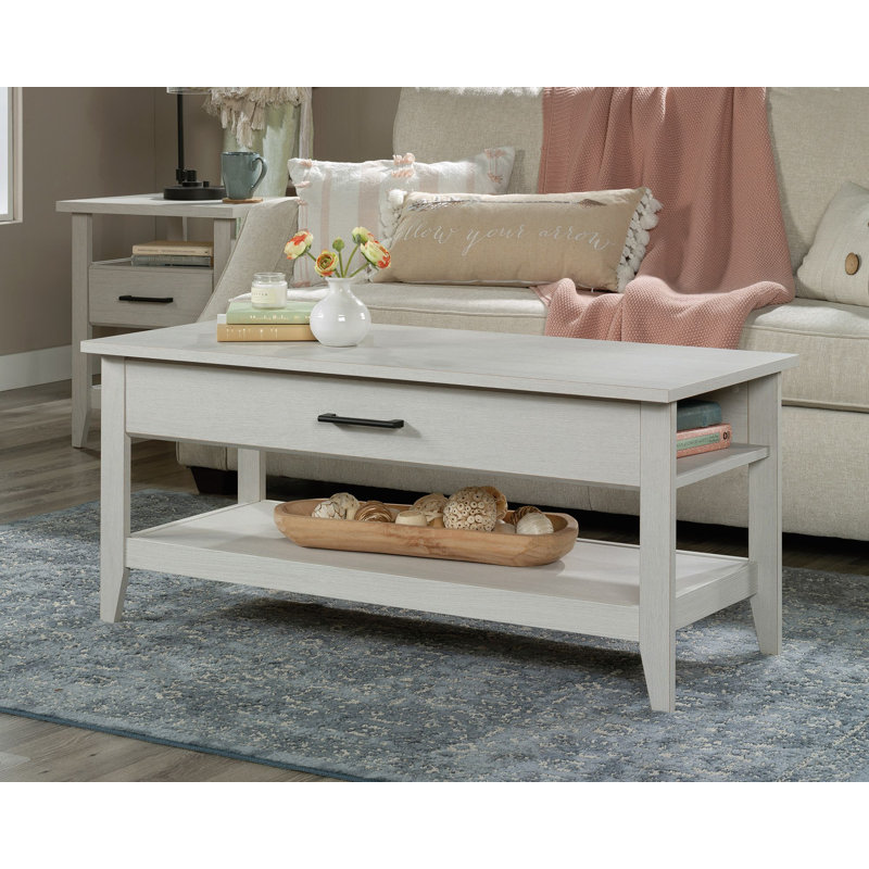 Table basse à 4 pieds avec rangement Blom, Blanc