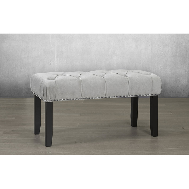 Banc en faux cuir Adelyn, Blanc