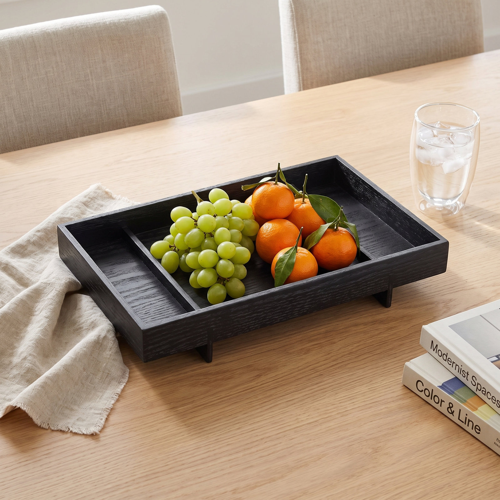 Abento Hardwood Decorative Tray, 1.97" H x 11.81" W x 7.09" D, Black