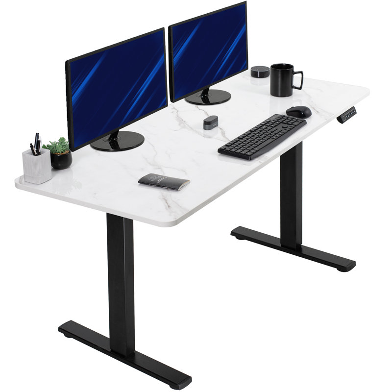 Adjustable Height Steel Standing Desk, Black