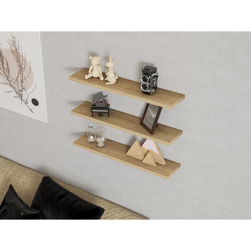 Tablette murale moderne 23,6 po x 0,8 po x 5,7 po | 100% panneau de particules enduit de mélamine, épaisseur: 0,7 pouce | Conception élégante et fonctionnelle, parfaite pour le rangement supplémentaire et la décoration intérieure, fixation murale f