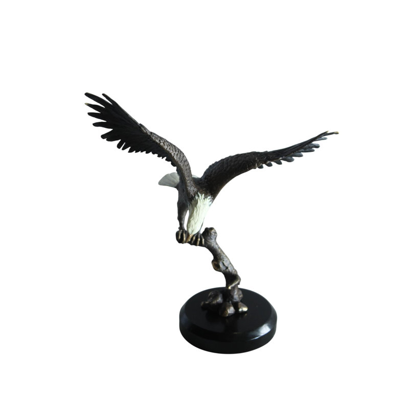Sculpture aigle en bronze sur base en marbre NIFao 8 po x 5 po x H 10 po