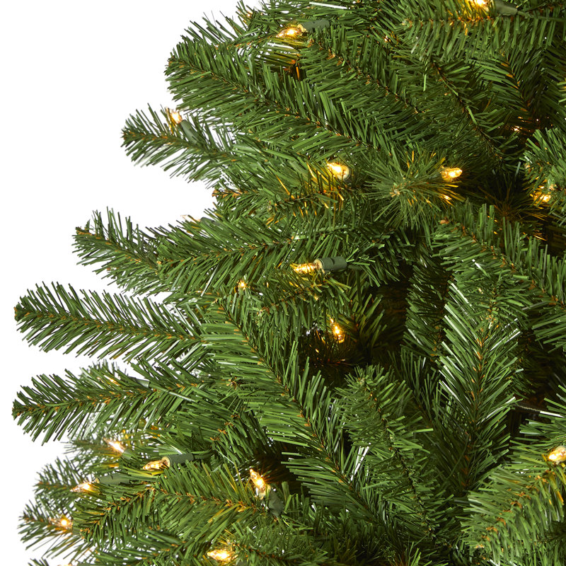 Arbre de Noël vert pin artificiel en cachemire avec lumières incandescentes, H 9 pi