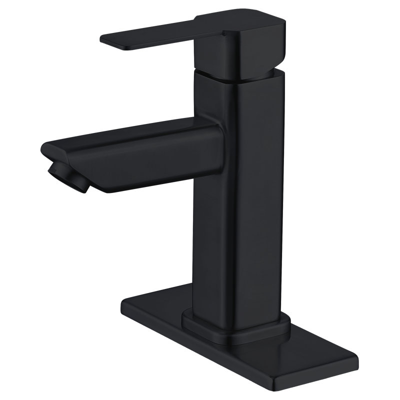 IBenso Single-Hole Bathroom Faucet, Matte Black