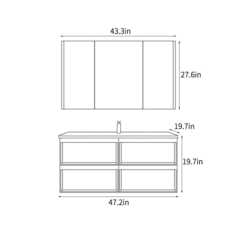 Armoire de salle de bain moderne et minimaliste blanche