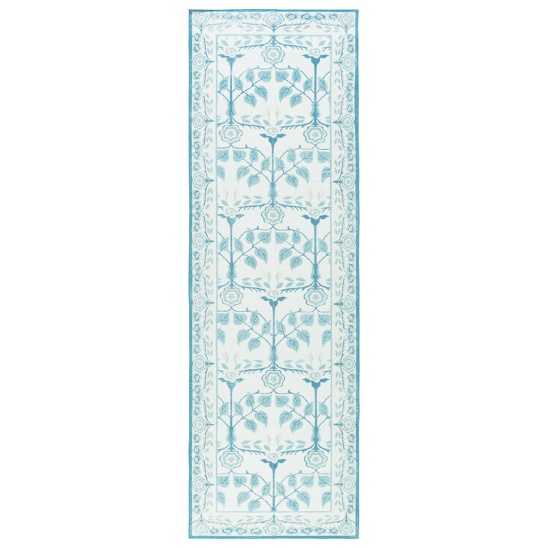 Msrw 182 Performance Machine Washable Floral Rug, Runner 2'6" x 8'