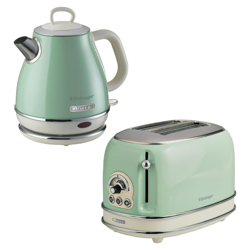 Ariete Vintage 1L Jug Kettle & 2 Slice Toaster, Green