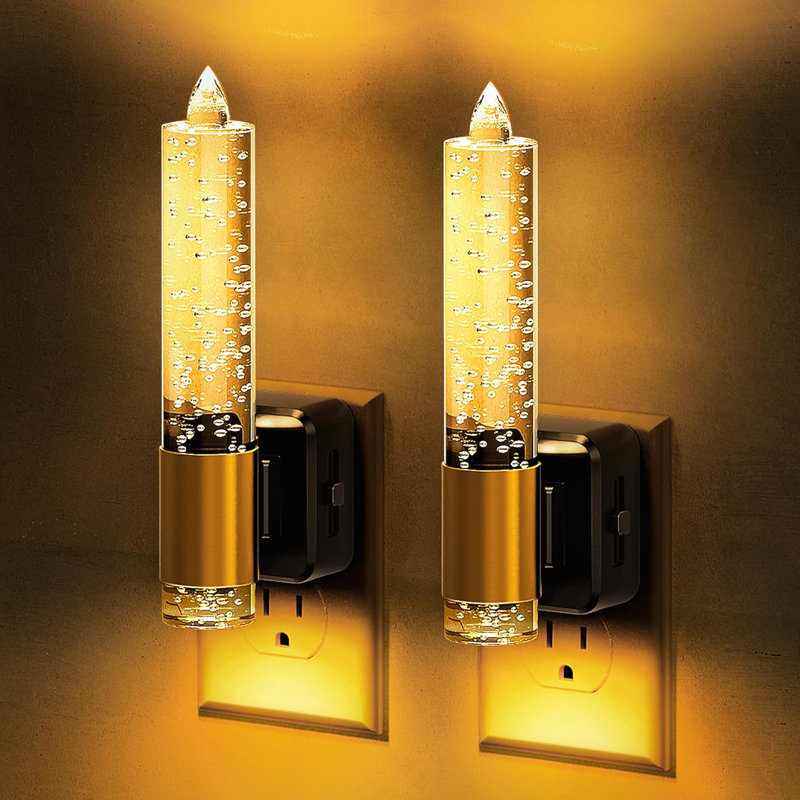 Veilleuse à DEL à DEL, veilleuse à bougie ambrée, 2 lumières à intensité variable de 0 à 100 ML