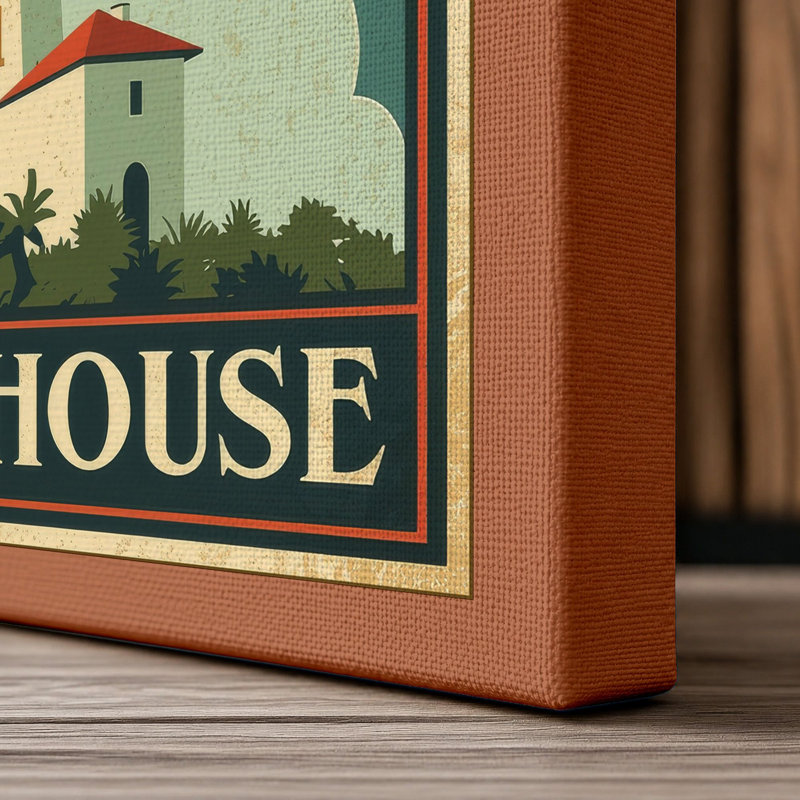 Beacon of Light Art Deco - Wrapped Canvas, 18x12 - 45.7 x 30.5 cm, Terracotta Border