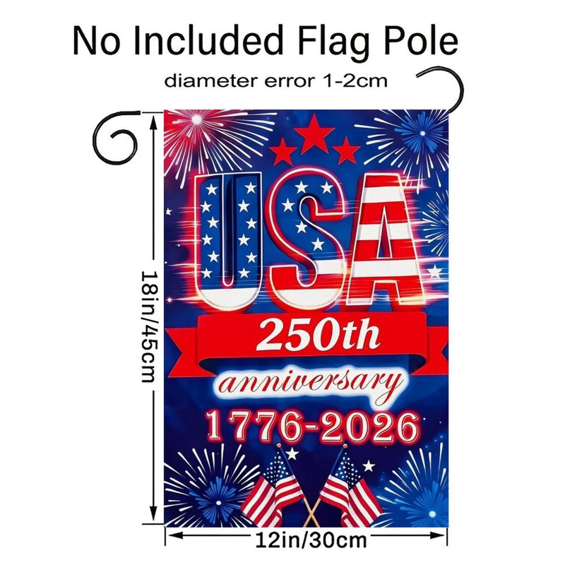 Décoration de fête drapeau des États-Unis, 250e anniversaire, 30 po x 45 cm