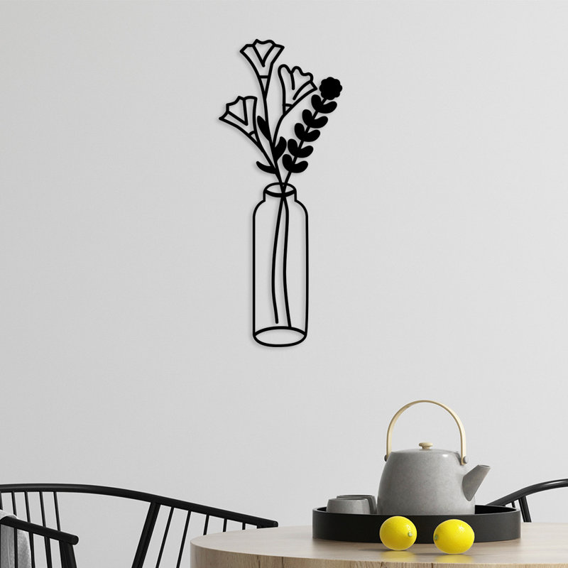 Stylish Decorative Metal Wall Accessory, Black, 9.4 x 23.6 inches | 100% Metal Construction, Thickness: 0.05 inches | Perfect for Home Decor, Modern Aesthetic, Durable and Long-Lasting Design