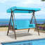 Balancelle de luxe à 2 places avec support et porte-gobelets, baldaquin et oreiller inclus, bleu marine Deluxe-124911369-124911372