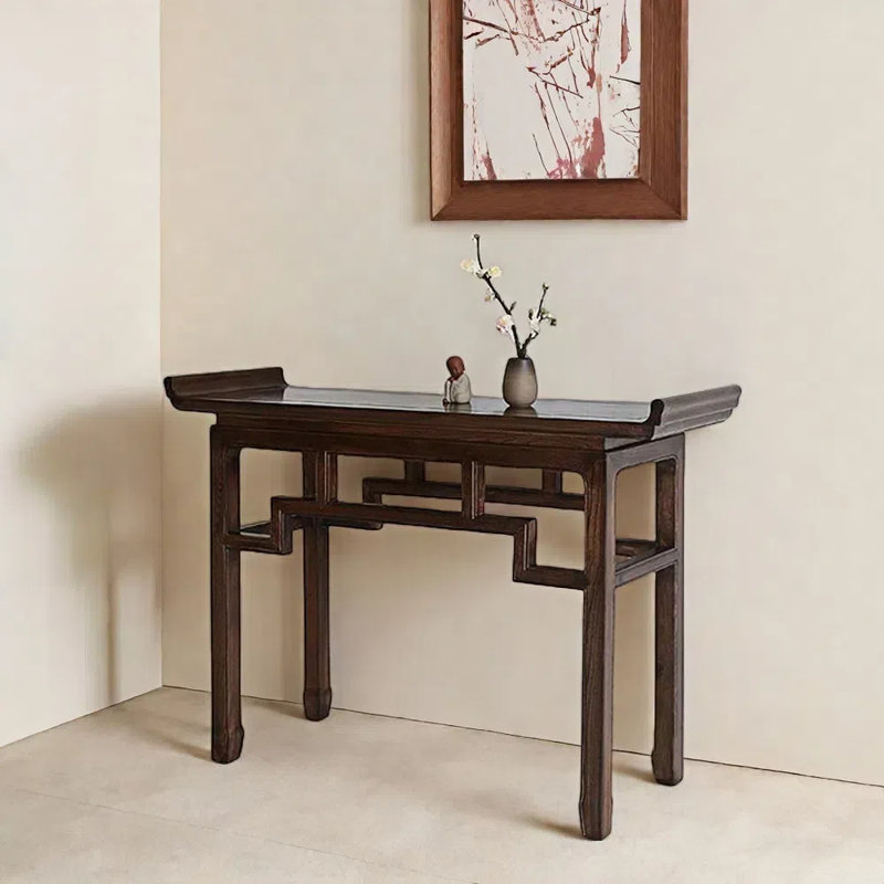 Console en bois d'orme massif, H 36,2 po x l 47,2 po x P 14,2 po